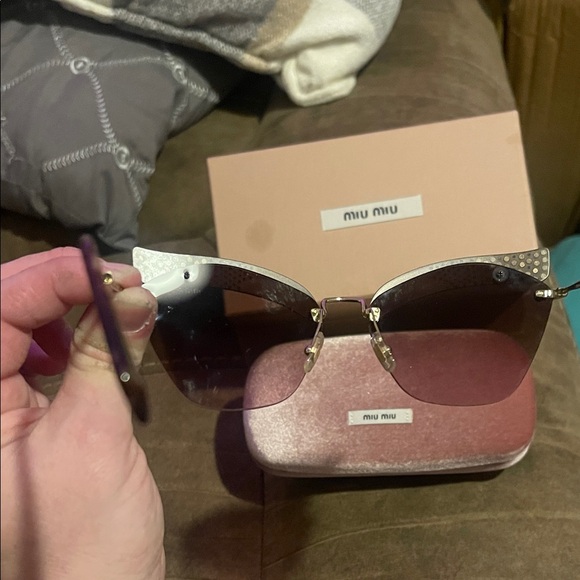 Miu Miu Sunglasses - Black and Gold and Pink - Picture 5 of 9